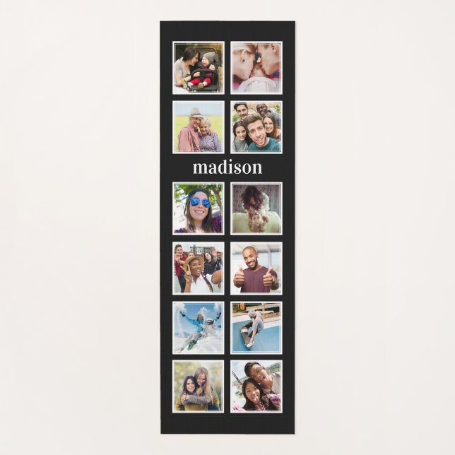 YOUR photos, name & colour yoga mat (Front)