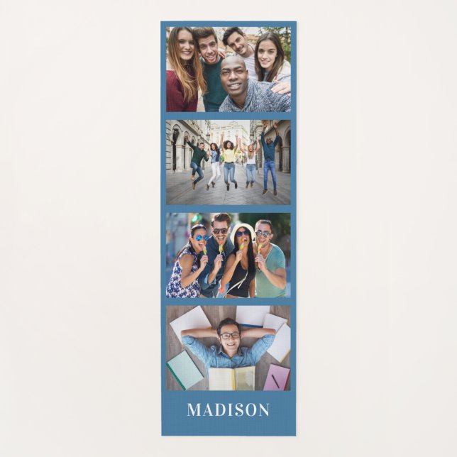 YOUR photos, name & colour yoga mat (Front)