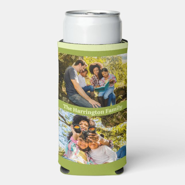 YOUR Photos, Name, Colours Seltzer Can Cooler (Seltzer Front)