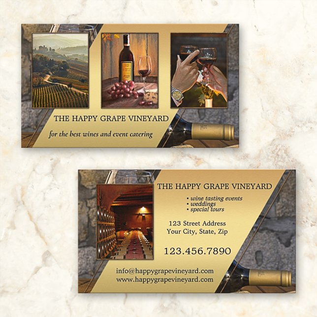 Your Photos Portfolio Vineyard Winery Business Card (Creator Uploaded)
