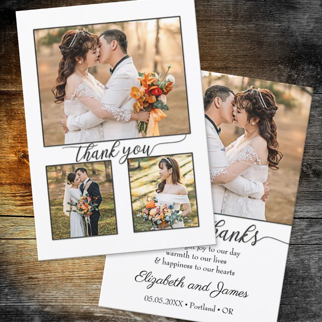 Your Photos Script Wedding Thank You Card (Creator Uploaded)