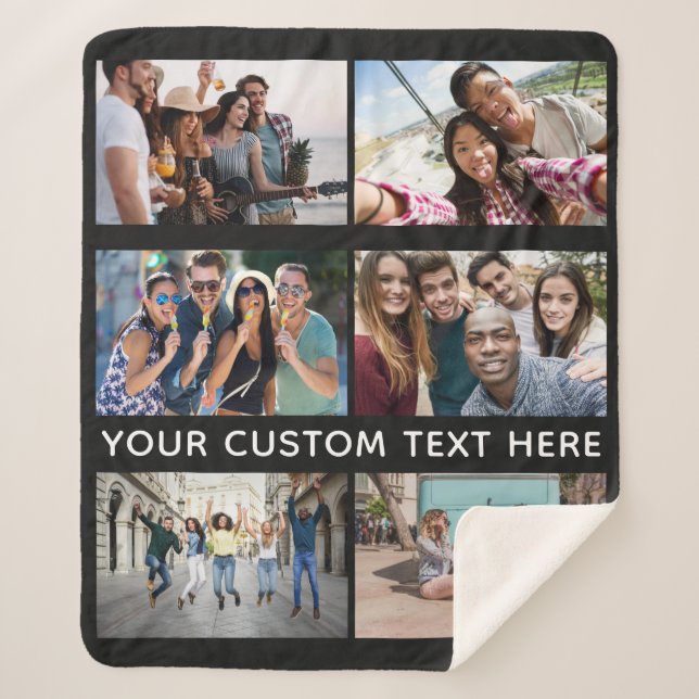 YOUR PHOTOS, TEXT & COLOR fleece blankets (Front)