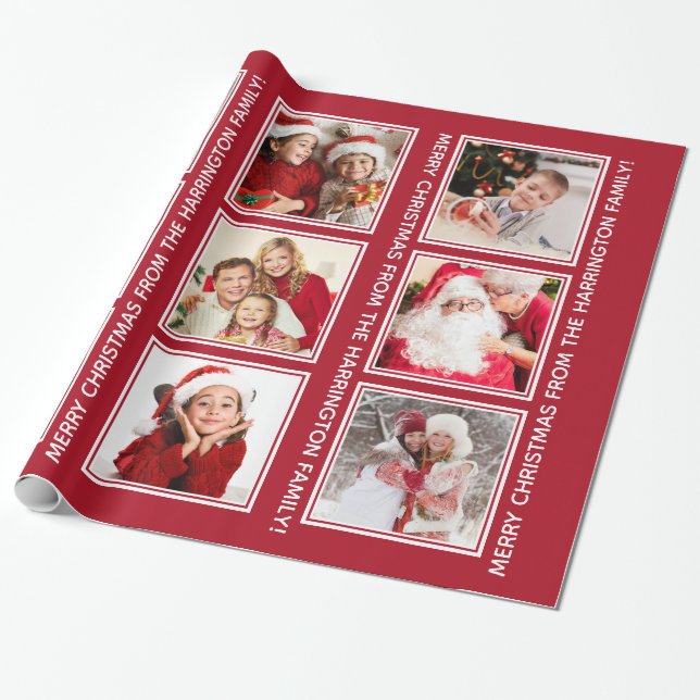 YOUR PHOTOS & TEXT custom wrapping paper (Unrolled)