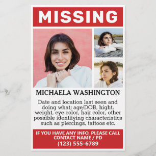 YOUR Photos & Text "MISSING" flyers