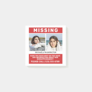 YOUR Photos & Text "MISSING PERSON" Post-it Notes