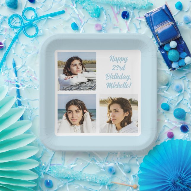YOUR Photos & Text Paper Plate (Party)
