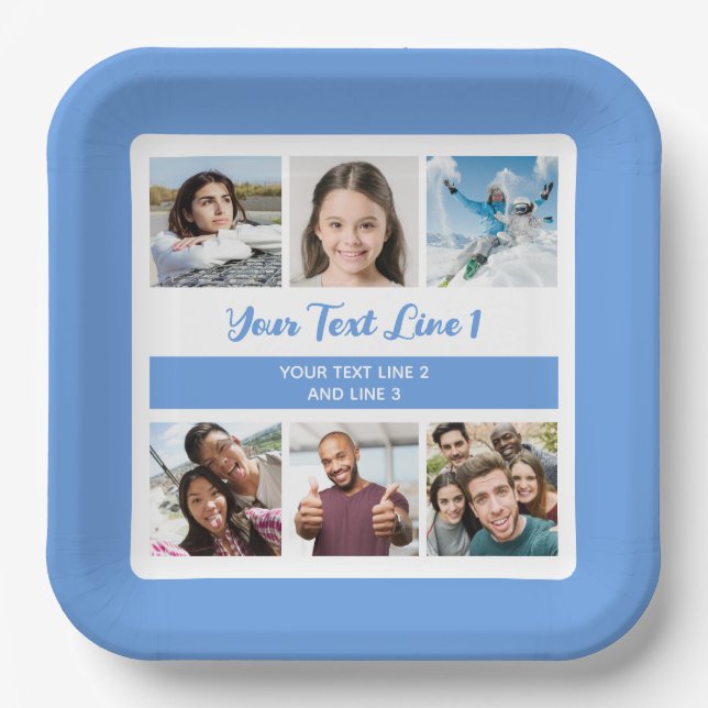 YOUR Photos & Text Paper Plate (Front)