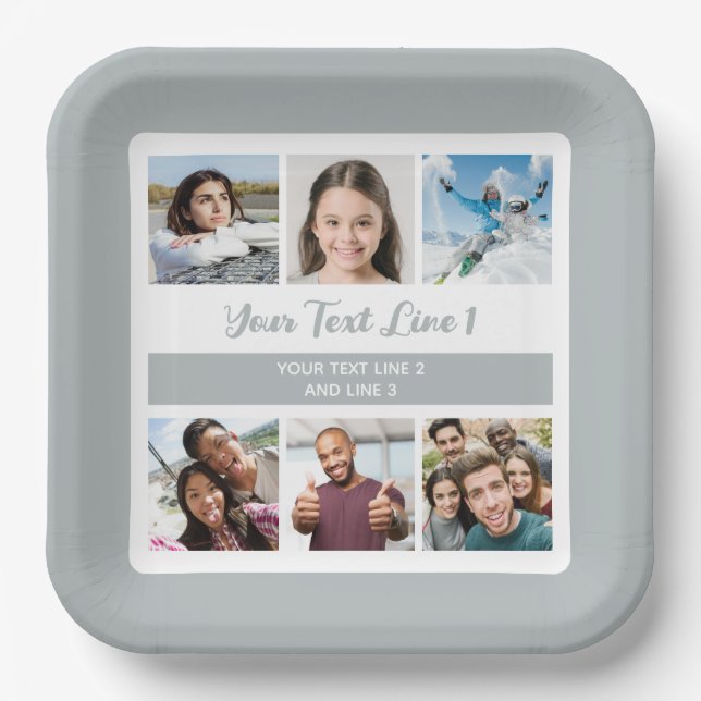 YOUR Photos & Text Paper Plate (Front)