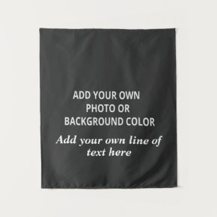 Your picture or background color. Your text Throw Tapestry