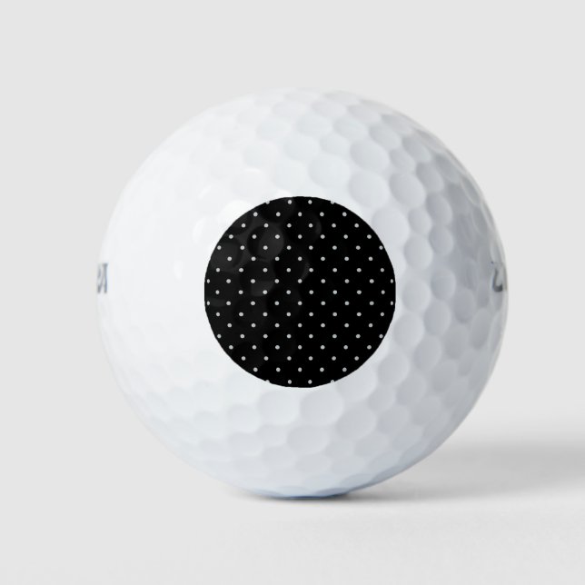 Your Polka Dots Colour on Black Click Customise Golf Balls (Front)