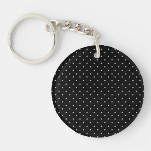 Your Polka Dots Colour on Black Click Customise Key Ring