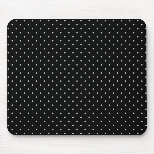 Your Polka Dots Colour on Black Click Customise Mouse Mat (Front)