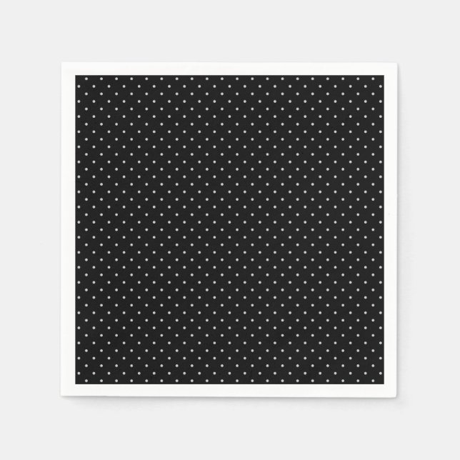 Your Polka Dots Colour on Black Click Customise Napkin (Front)