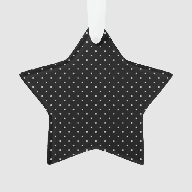Your Polka Dots Colour on Black Click Customise Ornament (Front)