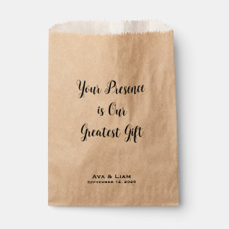 Your Presence is Our Greatest Gift Favour Bags