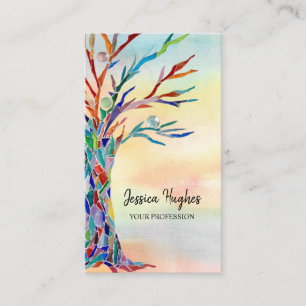 Your Profession Colourful Tree Business Card