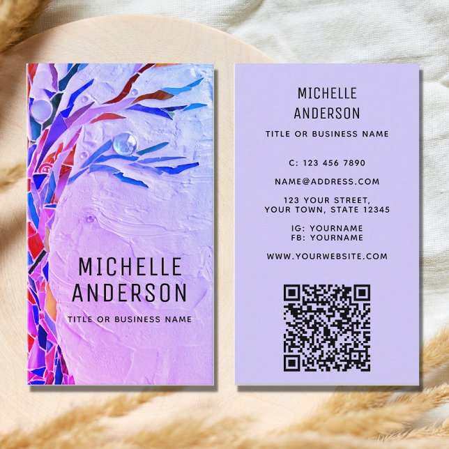 Your Profession QR Code Purple Business Card (Creator Uploaded)