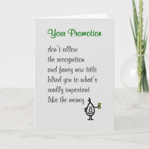 Your Promotion A Funny Congratulations Poem Card