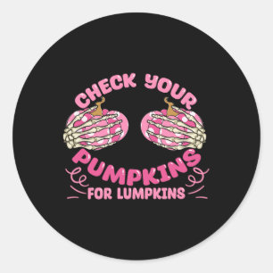 Your Pumpkins Breast Cancer Awareness Halloween Classic Round Sticker