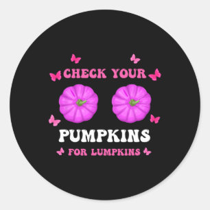 Your Pumpkins Breast Cancer Awareness Halloween Wo Classic Round Sticker