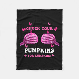 Your Pumpkins Breast Cancer Awareness Halloween Wo Fleece Blanket