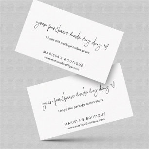 Your Purchase Made My Day Thank You Package Insert