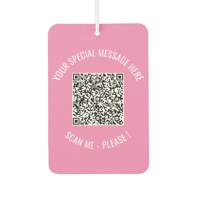Your QR Code and Custom Text Air Freshener (Front)