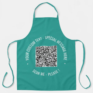 Your QR Code and Custom Text Apron Choose Colour