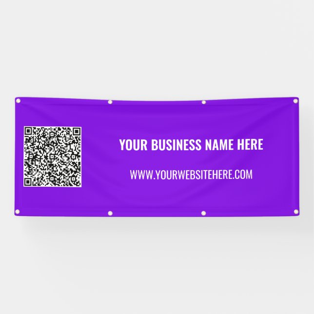 Your QR Code and Custom Text Banner - Choose Colou (Horizontal)
