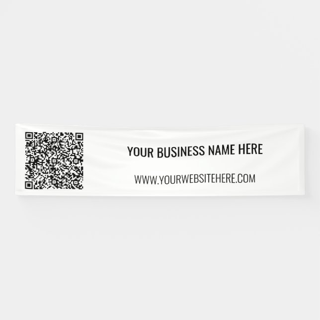 Your QR Code and Custom Text Banner - Choose Colou (Horizontal)