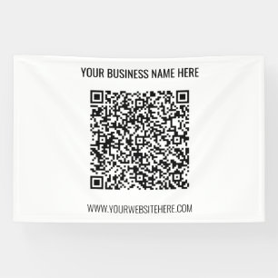 Your QR Code and Custom Text Business Banner