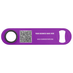 Your QR Code and Custom Text Business Bar Key