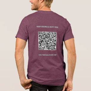 Your QR Code and Custom Text Business Promotional Tri-Blend Shirt