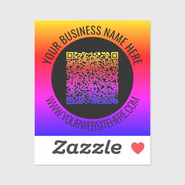 Your QR Code and Custom Text Business Sticker (Sheet)