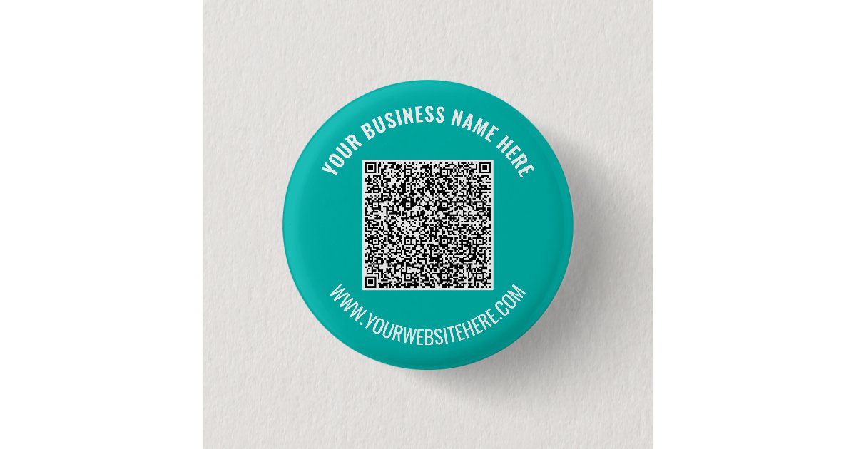 Your QR Code and Custom Text Button Choose Colour | Zazzle