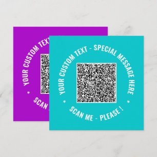 Your QR Code and Custom Text Card Choose Colours