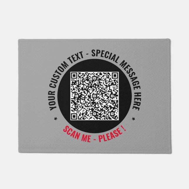 Your QR Code and Custom Text Doormat Choose Colour (Front)