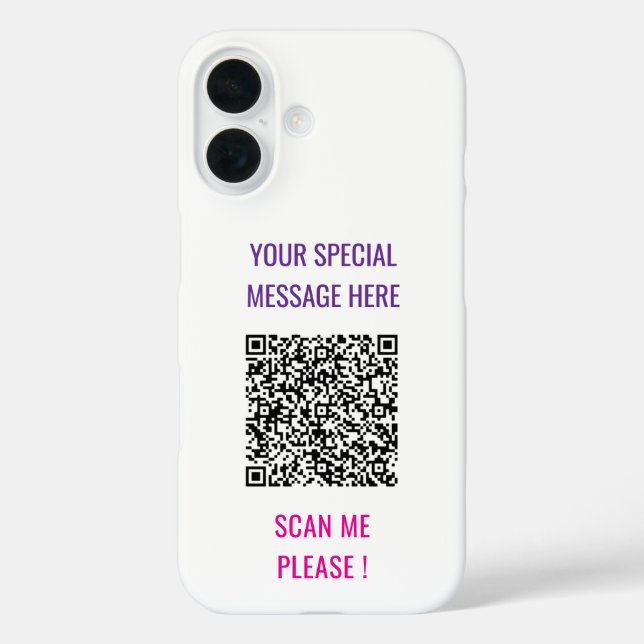 Your QR Code and Custom Text Funny iPhone Case (Back)