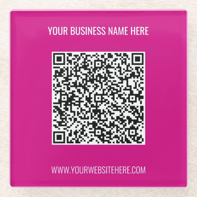 Your QR Code and Custom Text Glass Coaster (Front)