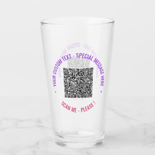 Your QR Code and Custom Text Glass Template