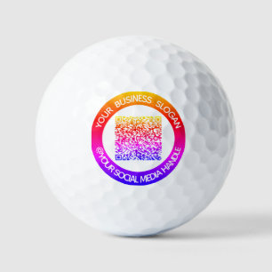 Your QR Code and Custom Text Golf Balls Stamp