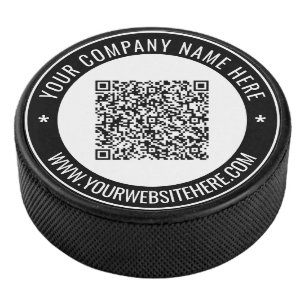 Your QR Code and Custom Text Hockey Puck Gift