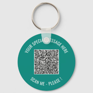 Your QR Code and Custom Text Keychain Choose Colou