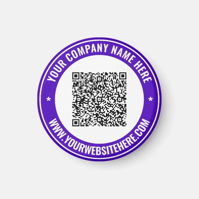 Your QR Code and Custom Text Magnet Choose Colours (Front)