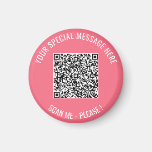 Your QR Code and Custom Text Magnet Choose Colours