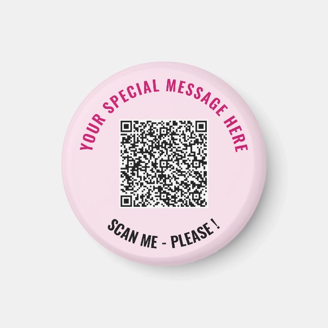 Your QR Code and Custom Text Magnet Choose Colours (Front)