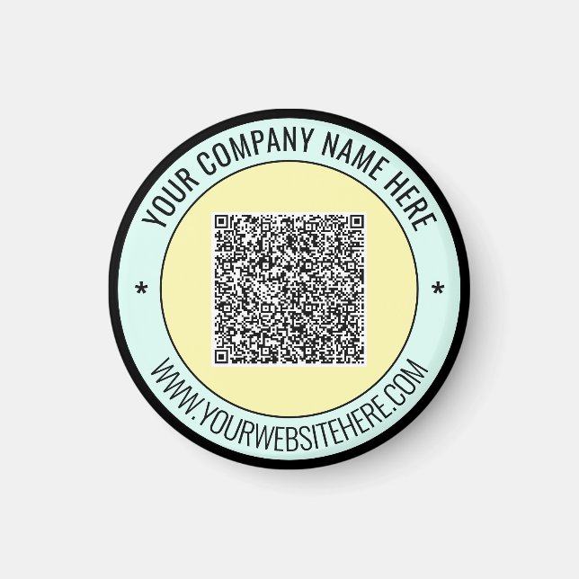 Your QR Code and Custom Text Magnet Template (Front)