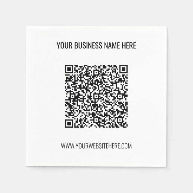 Your QR Code and Custom Text Napkins Template (Front)