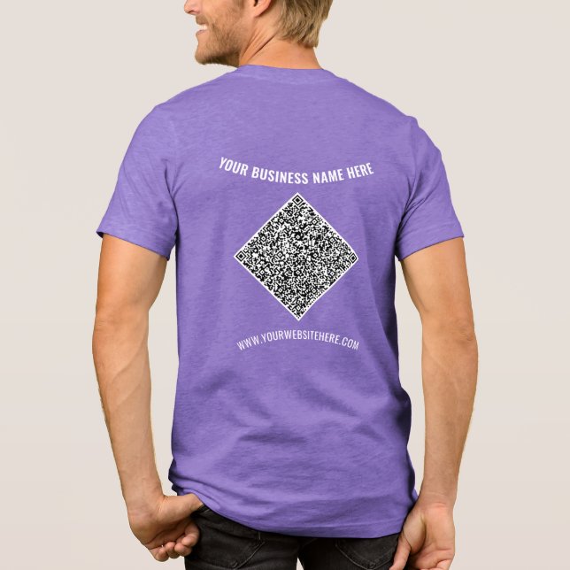 Your QR Code and Custom Text Personalised Business Tri-Blend Shirt (Back)