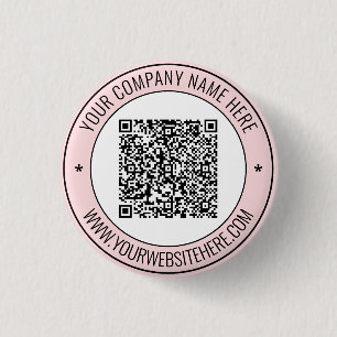 Your QR Code and Custom Text Personalised Button